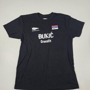 GORUCK Shirt Mens Small Black DUKIC CrossFit Serbia Flag Graphic T-Shirt Tee